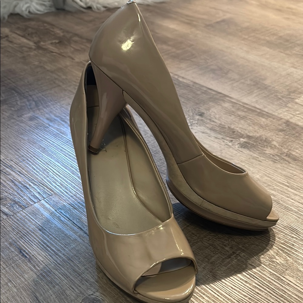 Elegant Beige Peep-Toe Heels Nine West